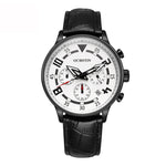 Orologio da uomo multifunzionale in pelle al quarzo