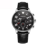 Orologio da uomo multifunzionale in pelle al quarzo