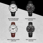 Orologio da uomo multifunzionale in pelle al quarzo