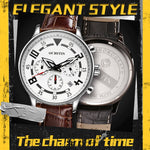 Orologio da uomo multifunzionale in pelle al quarzo