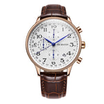 Orologio da uomo multifunzionale in pelle al quarzo