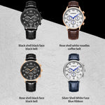 Orologio da uomo multifunzionale in pelle al quarzo