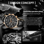 Orologio da uomo multifunzionale in pelle al quarzo