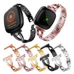 Cinturino in metallo con diamanti per Fitbit Sense