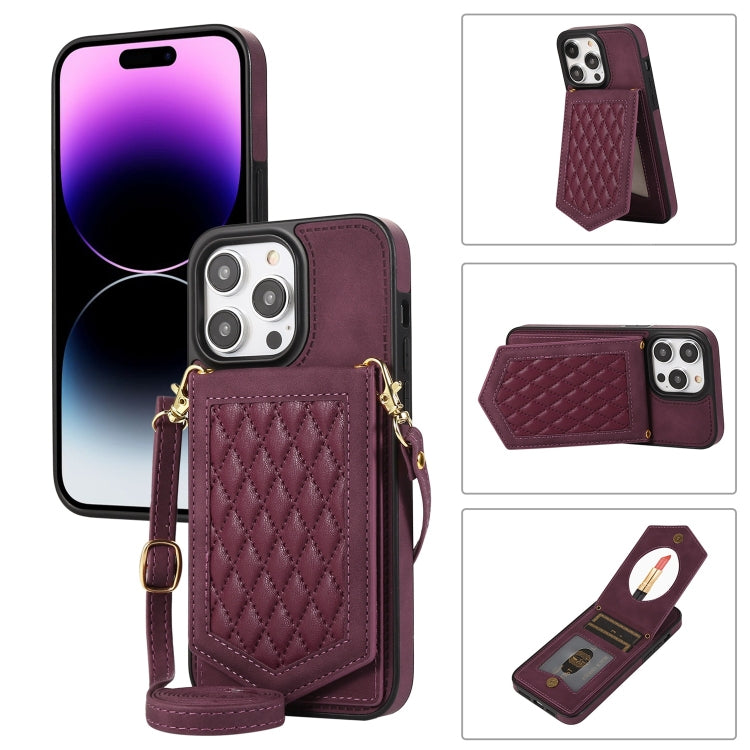 Custodia RFID con cordino e specchio per iPhone 14 Pro Max