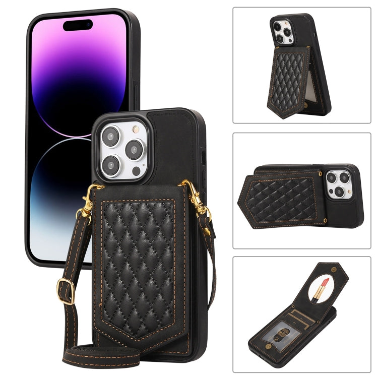 Custodia RFID con cordino e specchio per iPhone 14 Pro Max