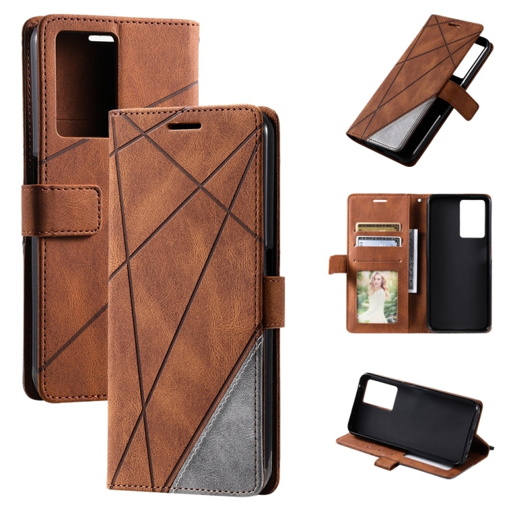 Custodia in pelle con giunture per Samsung Galaxy S23+ 5G