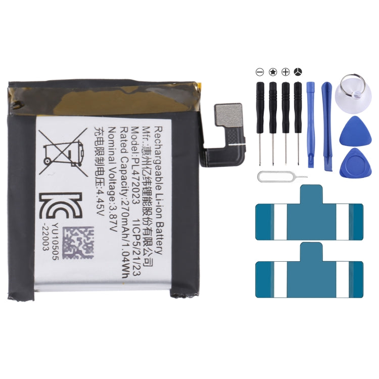 Batteria di ricambio 270 mAh per smartwatch Amazfit e Samsung