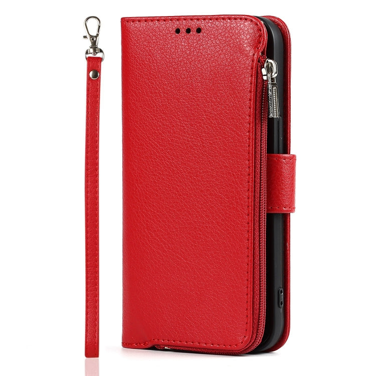 Custodia portafoglio in pelle con cerniera per iPhone 14