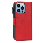 Custodia portafoglio in pelle con cerniera per iPhone 14