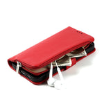Custodia portafoglio in pelle con cerniera per iPhone 14