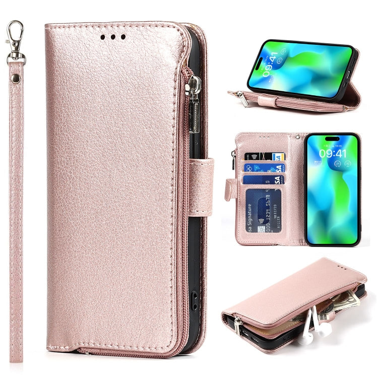 Custodia portafoglio in pelle con cerniera per iPhone 14