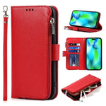 Custodia portafoglio in pelle con cerniera per iPhone 14