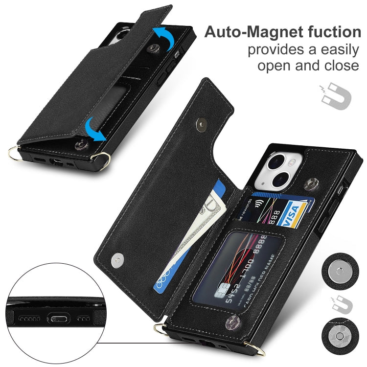 Custodia portafoglio TPU e PU con doppia fibbia per iPhone 14 Pro