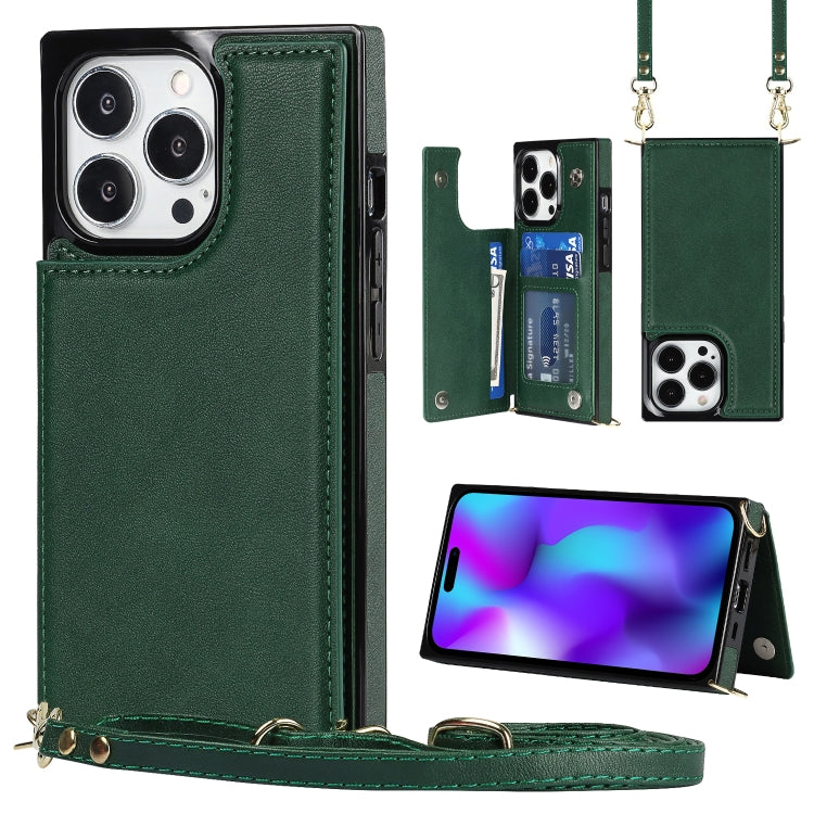 Custodia portafoglio TPU e PU con doppia fibbia per iPhone 14 Pro