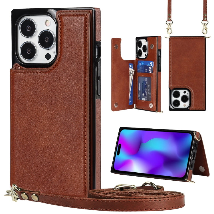 Custodia portafoglio TPU e PU con doppia fibbia per iPhone 14 Pro