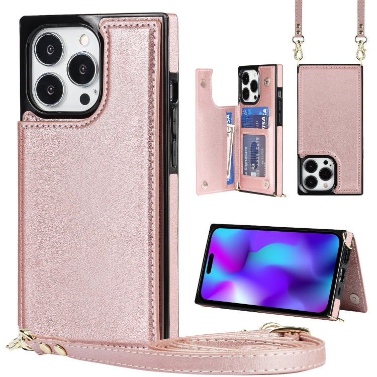 Custodia portafoglio TPU e PU con doppia fibbia per iPhone 14 Pro