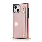 Custodia portafoglio in pelle con cinturino per iPhone 14 Pro Max