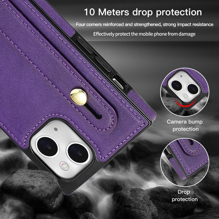Custodia portafoglio in pelle con cinturino per iPhone 14 Pro Max