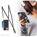Custodia portafoglio in pelle con cinturino per iPhone 14 Pro Max