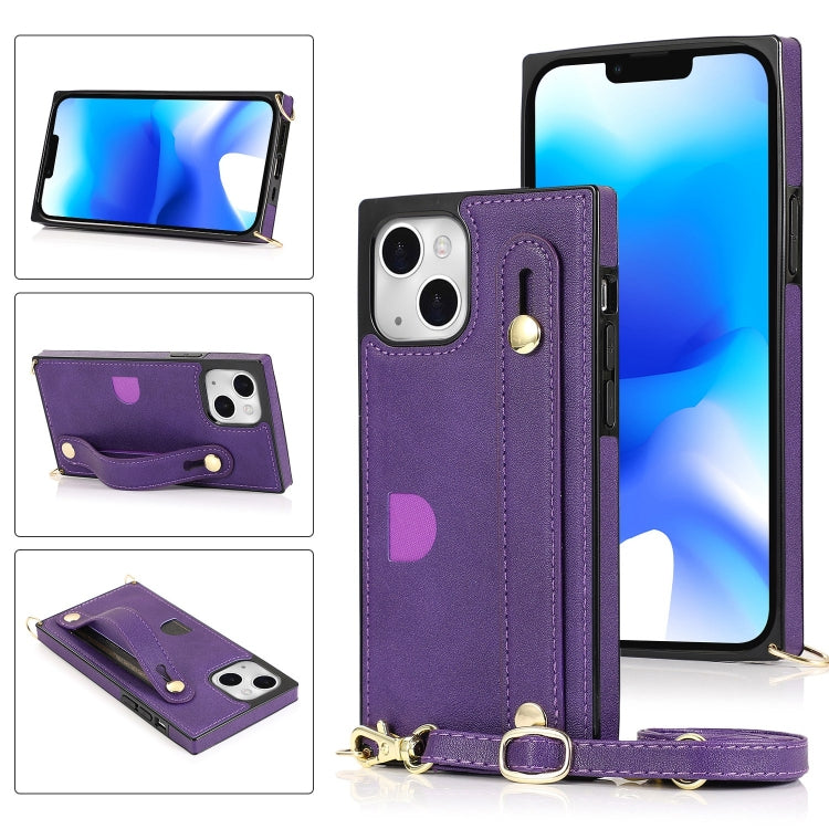 Custodia portafoglio in pelle con cinturino per iPhone 14 Pro Max