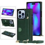 Custodia portafoglio in pelle con cinturino per iPhone 14 Pro Max