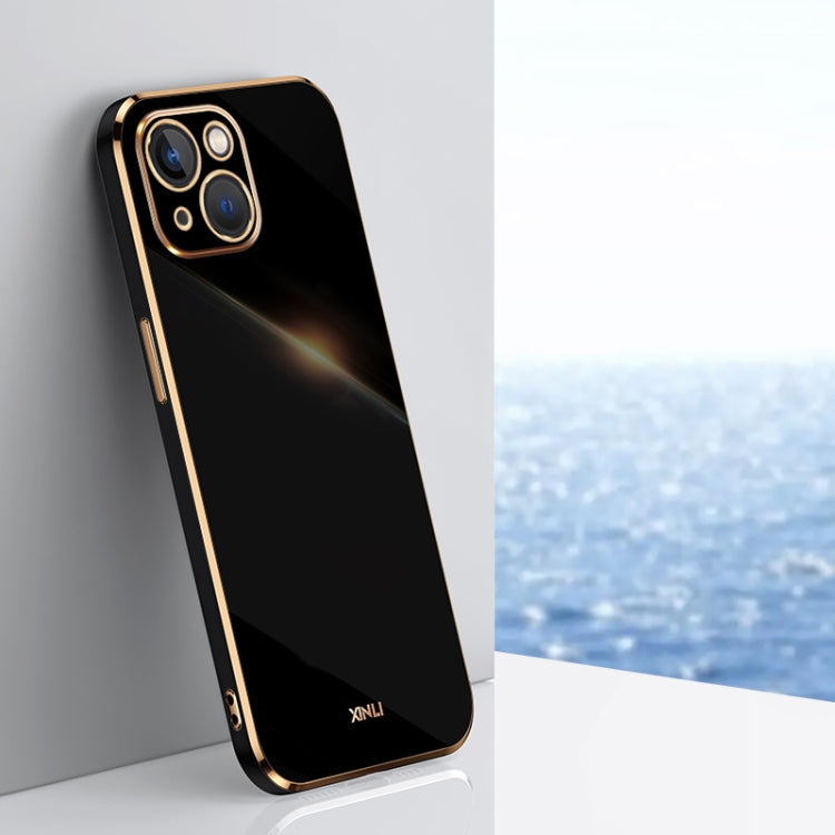 Custodia TPU antiurto con bordo oro per iPhone 14 Plus