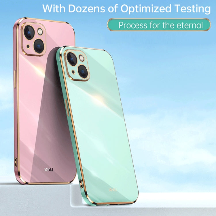Custodia TPU antiurto con bordo oro per iPhone 14 Plus