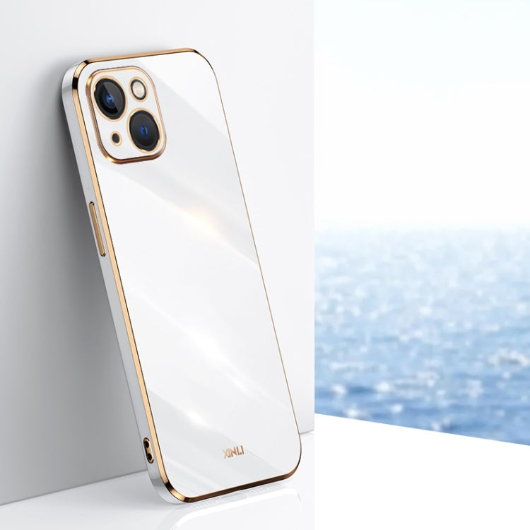 Custodia TPU antiurto con bordo oro per iPhone 14 Plus