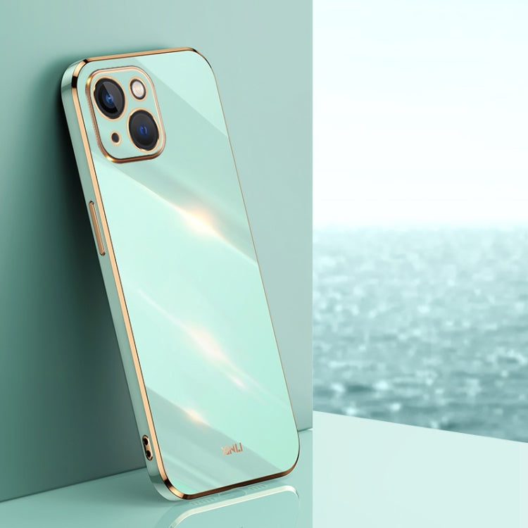 Custodia TPU antiurto con bordo oro per iPhone 14 Plus