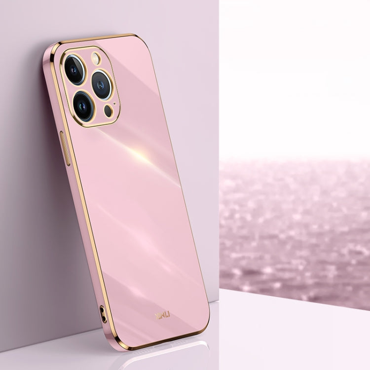 Custodia TPU antiurto con bordo oro per iPhone 14 Plus