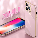 Custodia TPU antiurto con bordo oro per iPhone 14 Pro Max