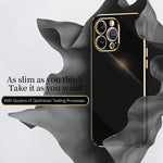 Custodia TPU antiurto con bordo oro per iPhone 14 Pro Max