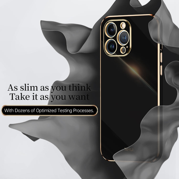 Custodia TPU antiurto con bordo oro per iPhone 14 Pro Max