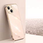 Custodia TPU antiurto con bordo oro per iPhone 14 Pro Max