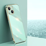 Custodia TPU antiurto con bordo oro per iPhone 14 Pro Max