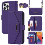 Custodia in pelle con cordino per iPhone 12 e 12 Pro