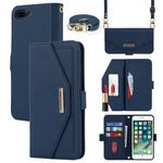 Custodia in pelle con cordino per iPhone SE 2022, 8, 7