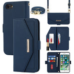 Custodia in pelle con cordino per iPhone SE 2022, 8, 7