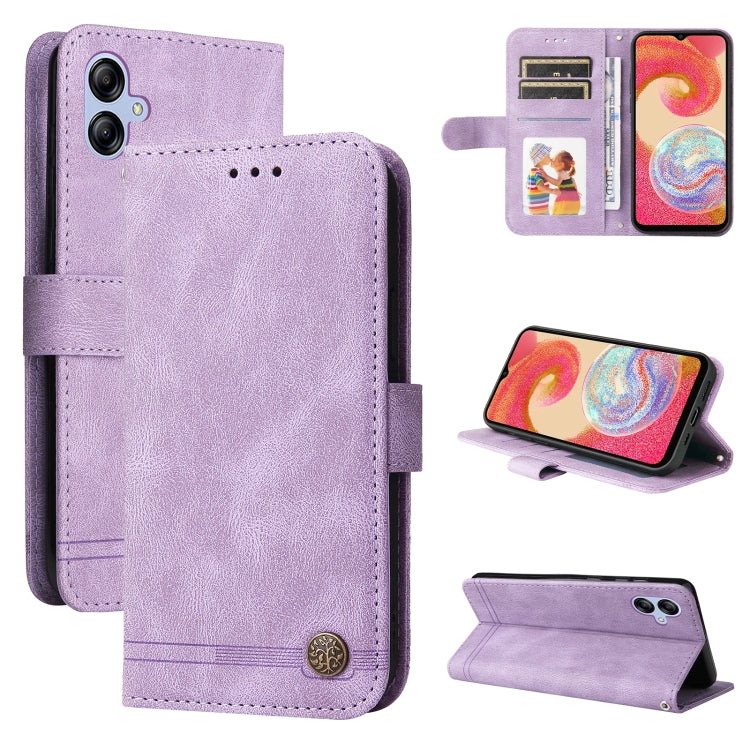 Custodia in pelle con bottone per Samsung Galaxy A04e