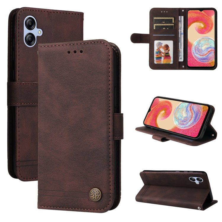 Custodia in pelle con bottone per Samsung Galaxy A04e