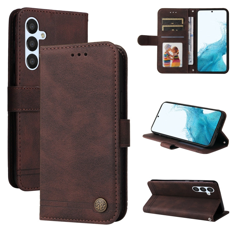 Custodia in pelle con bottone per Samsung Galaxy A04e