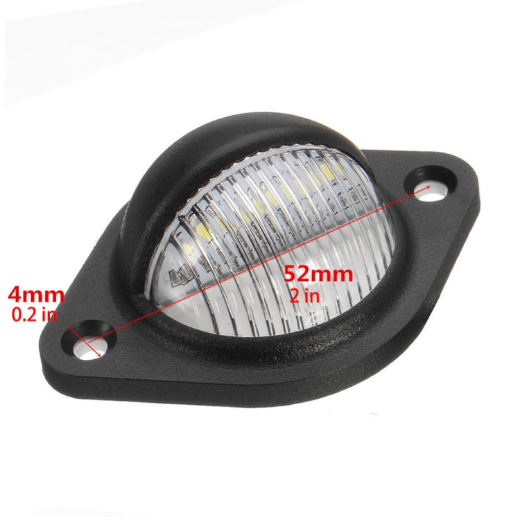Luce targa rotonda auto 3 LED 12V 2W 2 pezzi