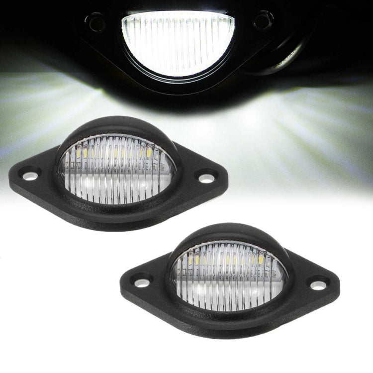 Luce targa rotonda auto 3 LED 12V 2W 2 pezzi
