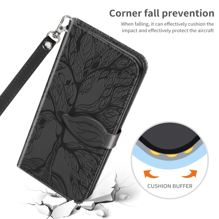 Custodia in pelle con motivo albero della vita per Galaxy A34 5G