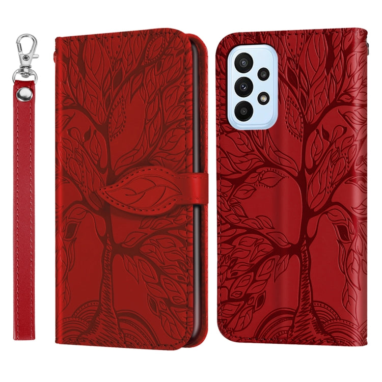 Custodia in pelle con motivo albero della vita per Galaxy A34 5G