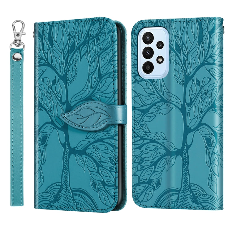 Custodia in pelle con motivo albero della vita per Galaxy A34 5G