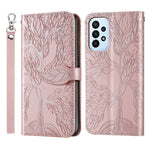 Custodia in pelle con motivo albero della vita per Galaxy A34 5G