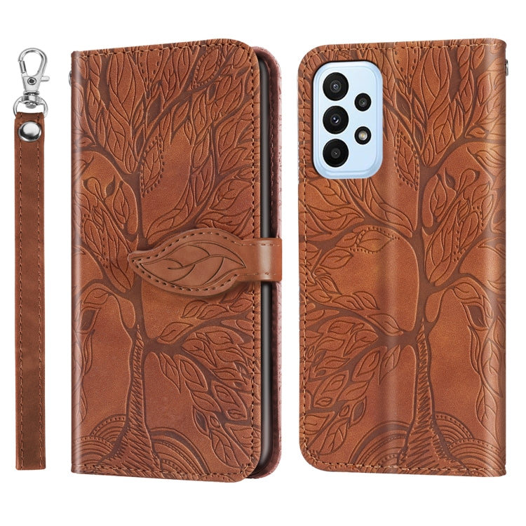 Custodia in pelle con motivo albero della vita per Galaxy A34 5G