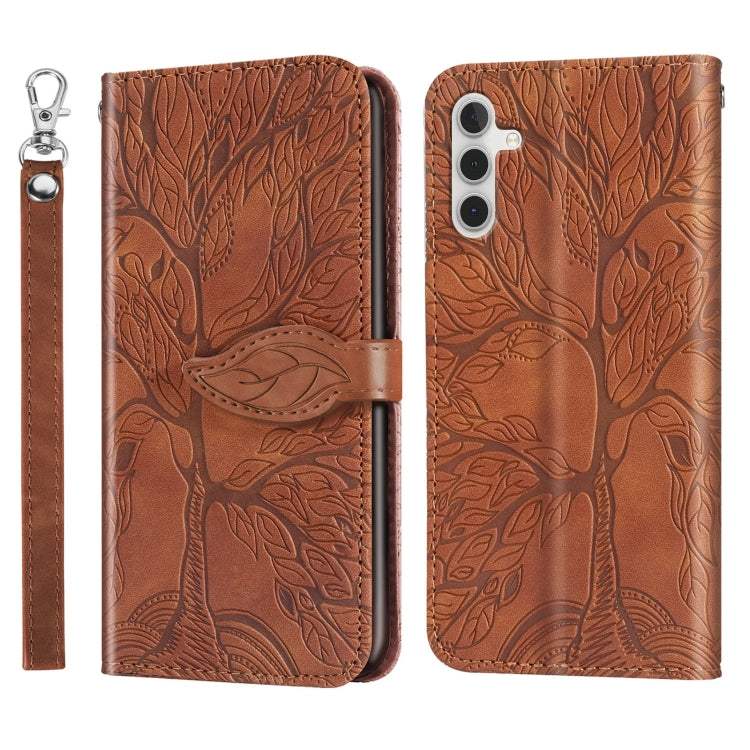 Custodia in pelle con motivo albero della vita per Galaxy A34 5G